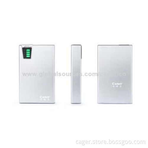 Cager Aluminum Alloy Case Power Banks, 12,500mAh Capacity, Sized 20*70*120mm